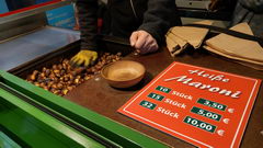 Street food in Munich in Germany, Roasted chestnuts